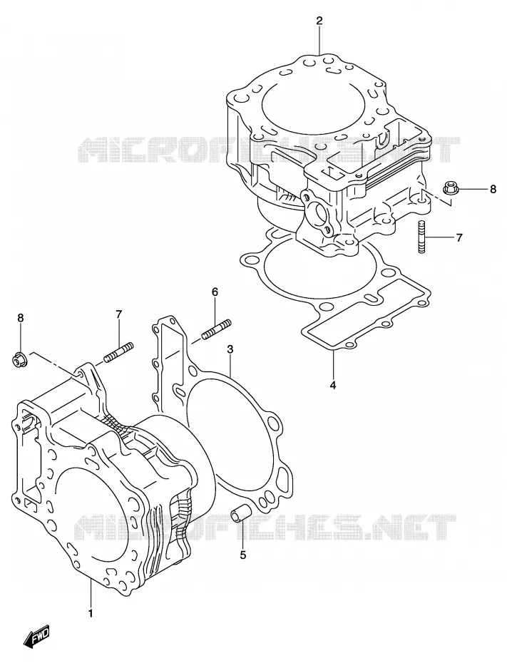 CILINDER Suzuki MOTO 1000 V-STROM 2004  DL1000K4(E2)