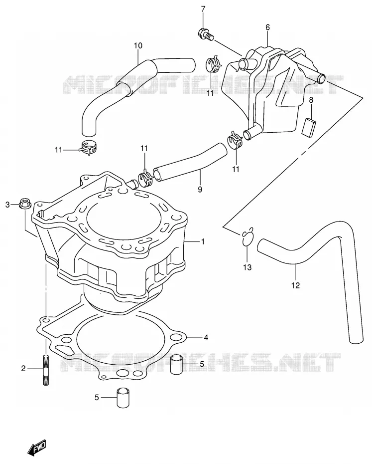 CILINDER Suzuki MOTO 400 DR-Z 2000  DR-Z400Y(E1)