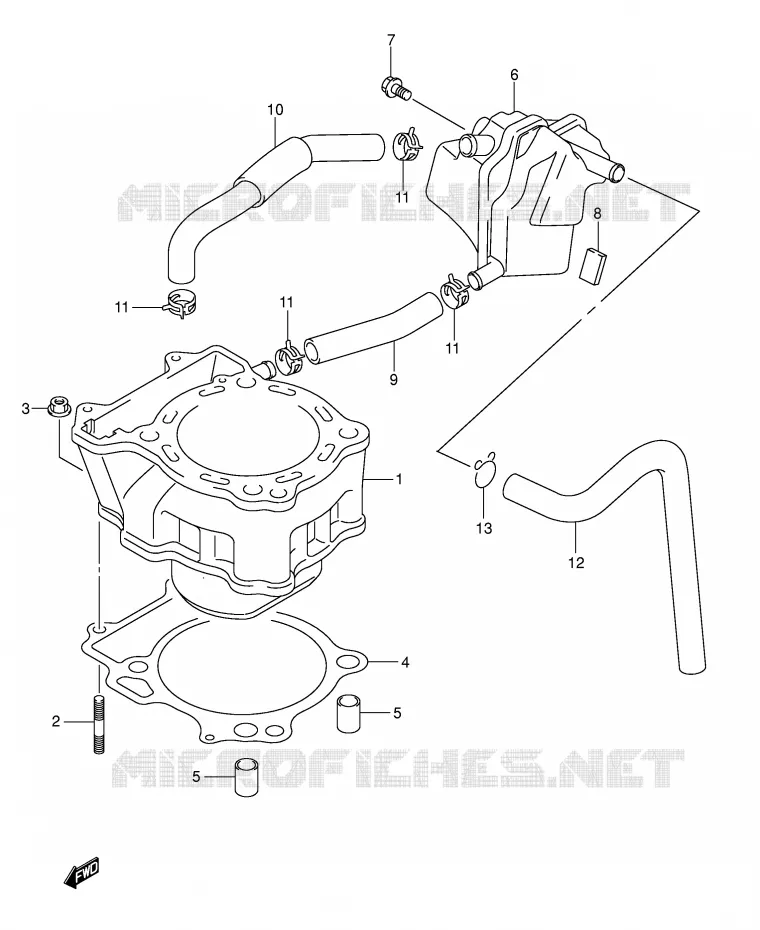 CILINDER Suzuki MOTO 400 DR-Z 2005  DR-Z400EK5(E3/E28)