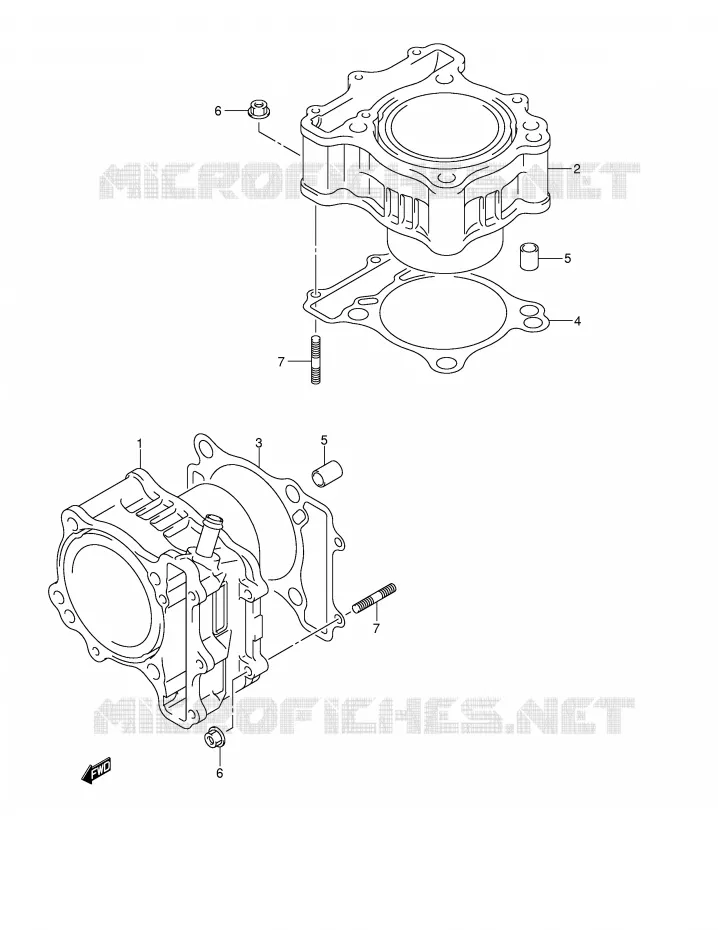 CILINDER Suzuki MOTO 650 V-STROM 2004  DL650U3K4(E2)