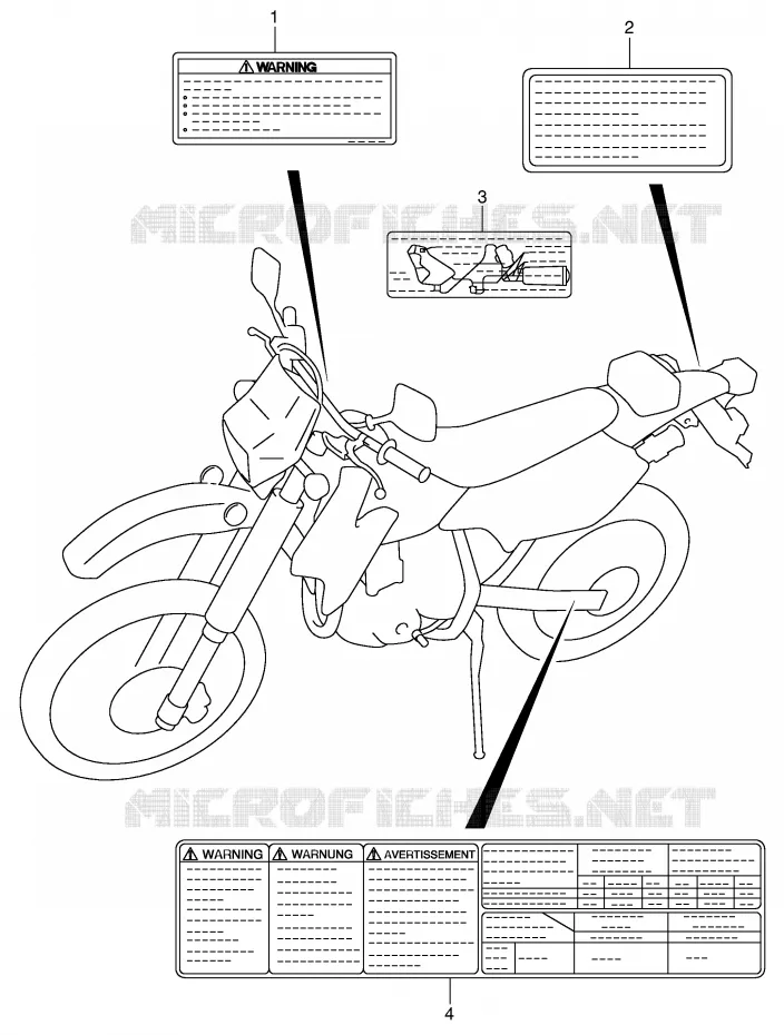 ETIKET Suzuki MOTO 400 DR-Z 2000  DR-Z400SY(E3/E28)