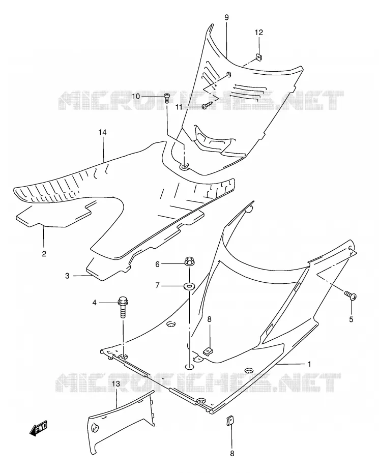 FOOTREST (MODELE S/T/V/W) Suzuki SCOOTER 125 BURGMAN 2000  AN125UY(E2)