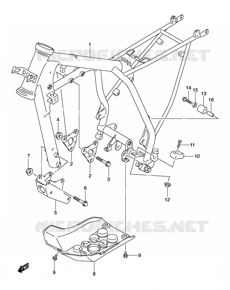 FRAME Suzuki MOTO 125 DR-Z 2006  DR-Z125LK6(E3/E28)
