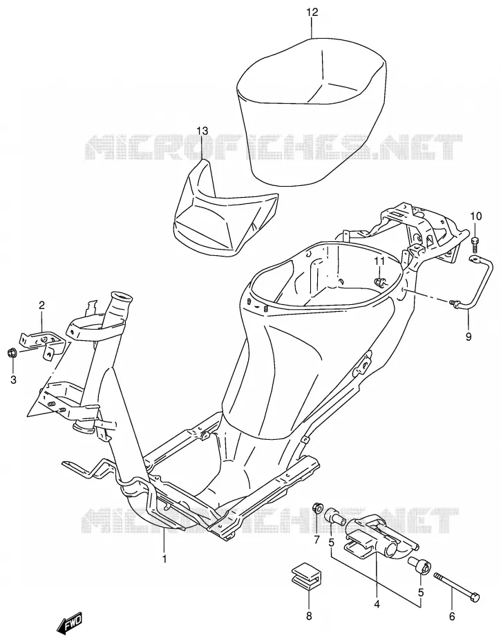 FRAME Suzuki SCOOTER 100 ADDRESS 1997  AG100V(E71)