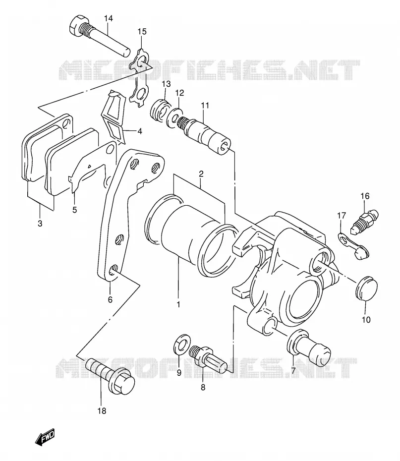 FRONT CALIPER Suzuki MOTO 200 DF 1999  DF200EX(E24)
