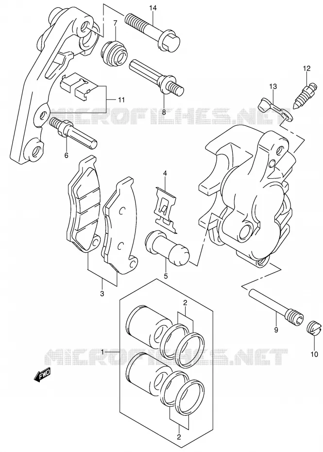 FRONT CALIPER Suzuki MOTO 400 DR-Z 2003  DR-Z400K3(E1)