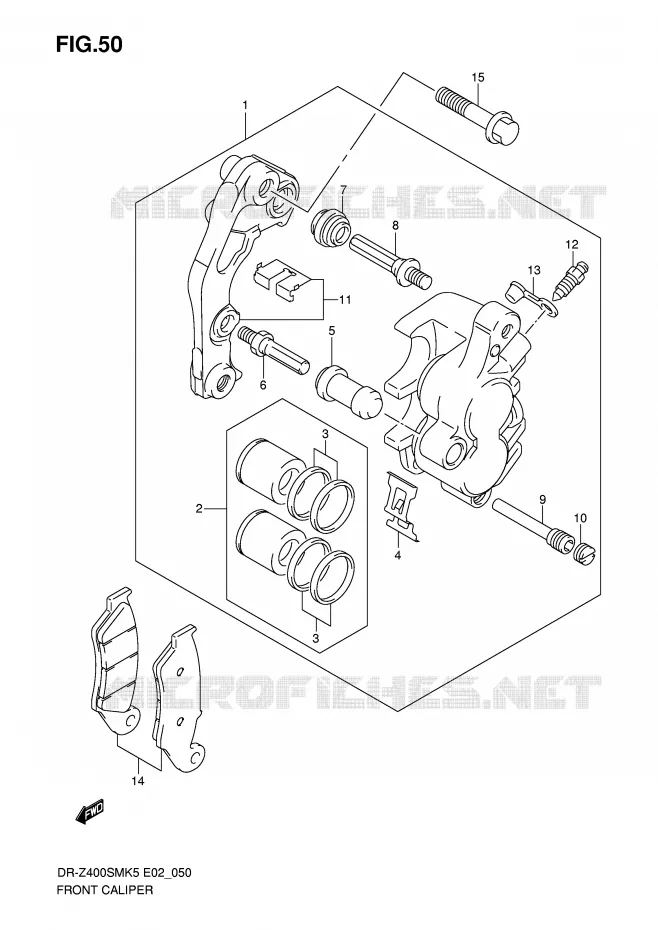 FRONT CALIPER Suzuki MOTO 400 DR-Z 2008  DR-Z400SMK8(E2)