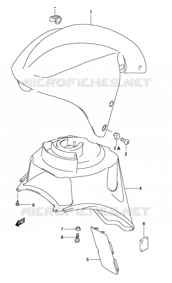 FRONT FENDER (MODELE K2) Suzuki SCOOTER 50 KATANA 2003  AY50K3(P19)