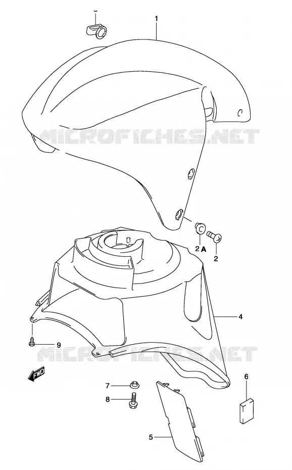 FRONT FENDER (MODELE K3) Suzuki SCOOTER 50 KATANA 2002  AY50WRK2(P19)