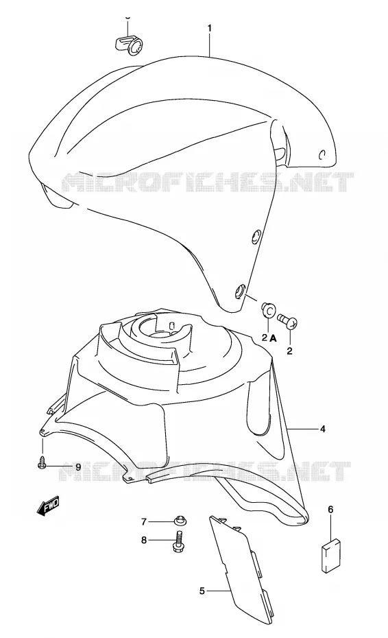 FRONT FENDER (MODELE K4) Suzuki SCOOTER 50 KATANA 2003  AY50K3(P19)