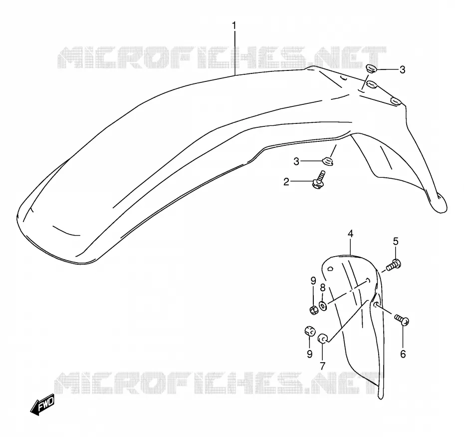 FRONT FENDER Suzuki MOTO 200 DF 1996  DF200ET(E24)