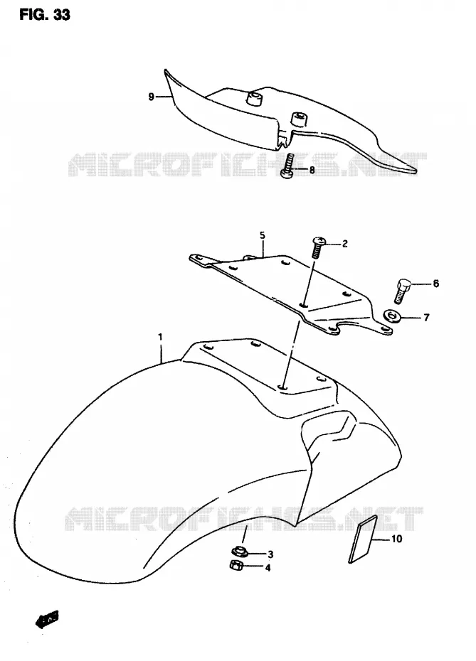 FRONT FENDER Suzuki SCOOTER 50 AP 2007  AP50R7(T/7/V)