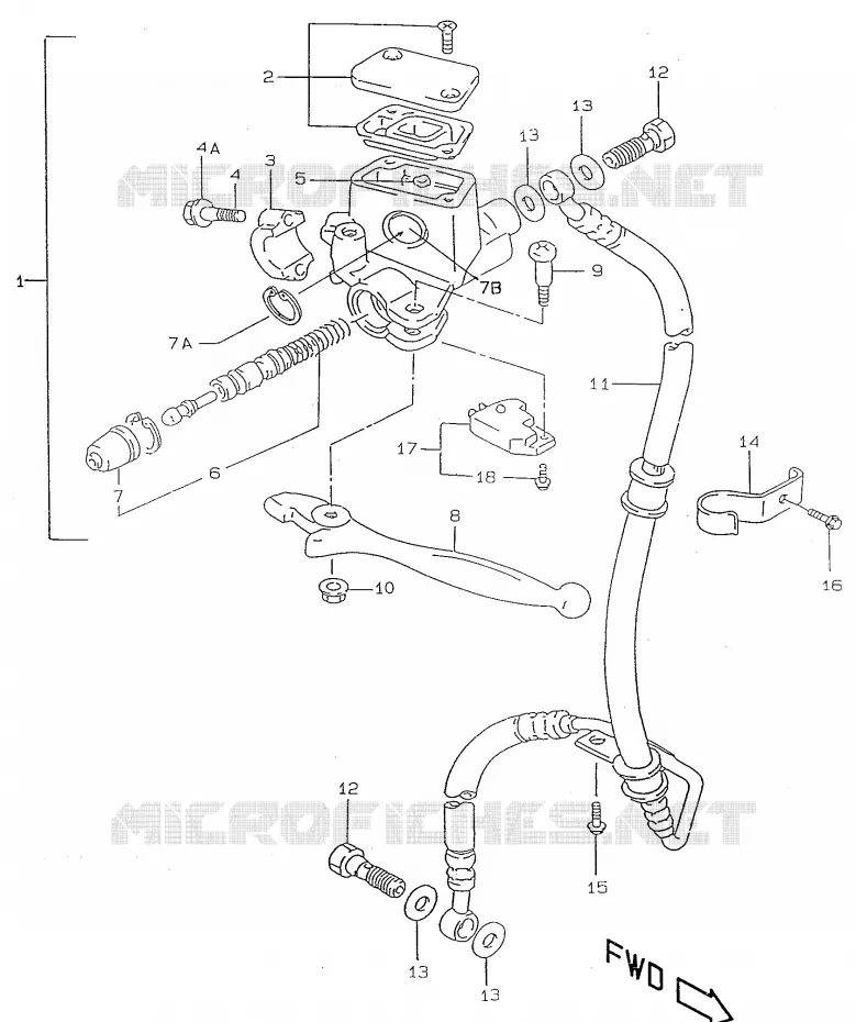 FRONT HOOFDREMCILINDER (AJP) Suzuki SCOOTER 50 KATANA 1997  AY50V(V/W/X/Y)