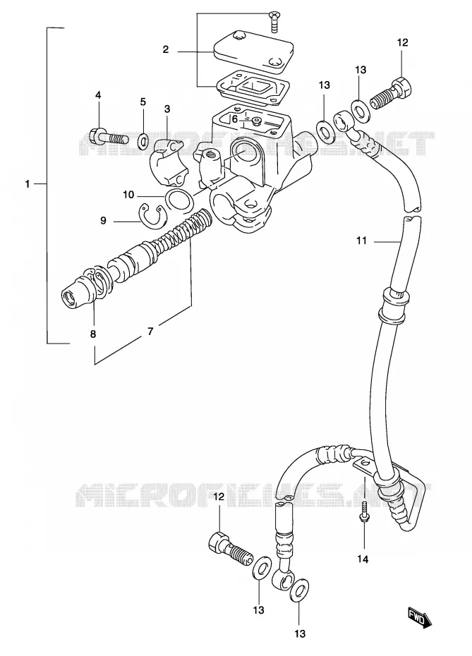 FRONT HOOFDREMCILINDER (AJP) Suzuki SCOOTER 50 KATANA 2004  AY50SK4(P19)