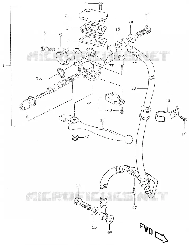 FRONT HOOFDREMCILINDER (MAGURA) Suzuki SCOOTER 50 KATANA 2000  AY50Y(V/W/X/Y)