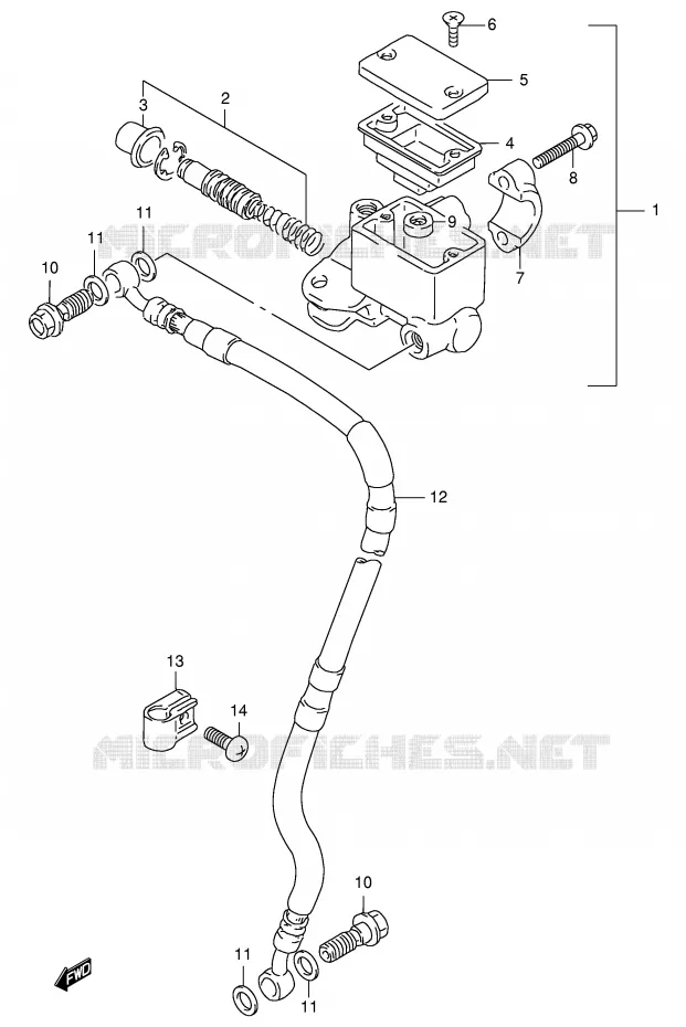 FRONT HOOFDREMCILINDER Suzuki MOTO 125 DF 1999  DF125EX(E4)