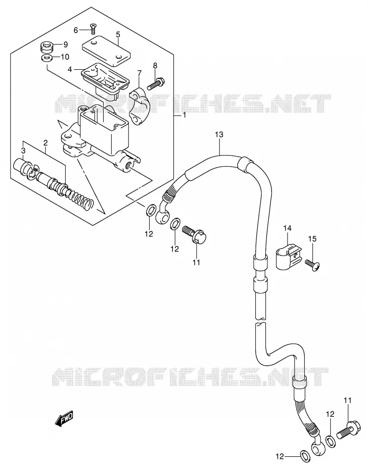 FRONT HOOFDREMCILINDER Suzuki MOTO 400 DR-Z 2000  DR-Z400SY(E3/E28)