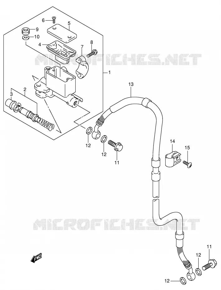 FRONT HOOFDREMCILINDER Suzuki MOTO 400 DR-Z 2003  DR-Z400SK3(E2)