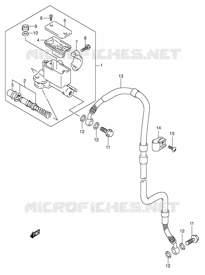 FRONT HOOFDREMCILINDER Suzuki MOTO 400 DR-Z 2005  DR-Z400SK5(E2)