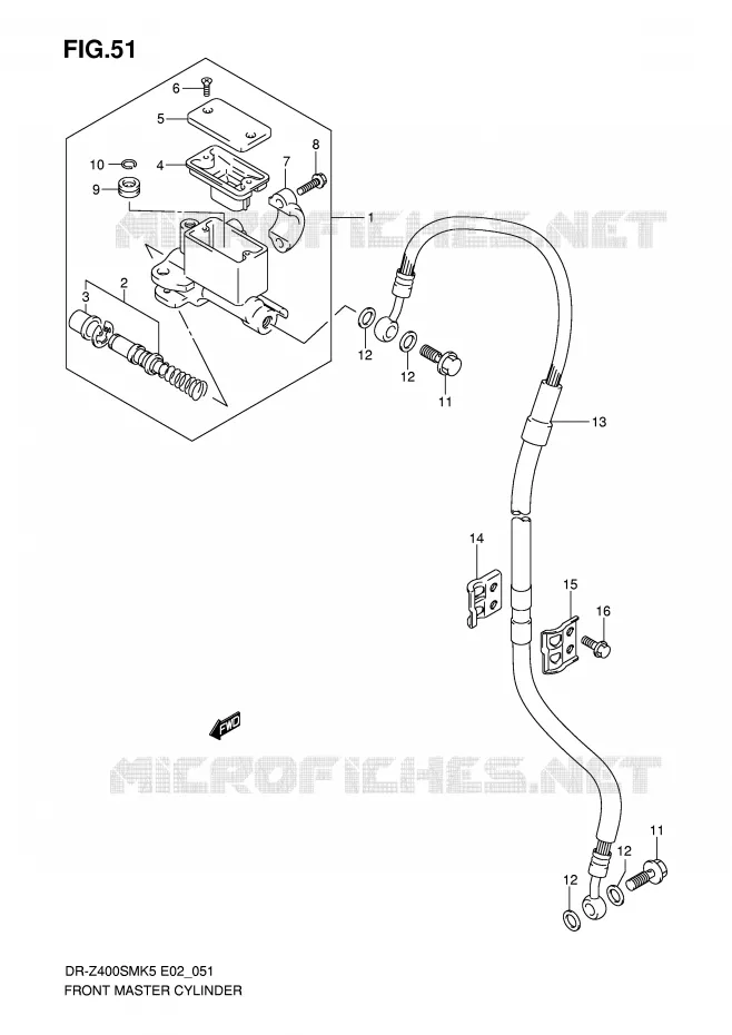 FRONT HOOFDREMCILINDER Suzuki MOTO 400 DR-Z 2005  DR-Z400SMUK5(E2)