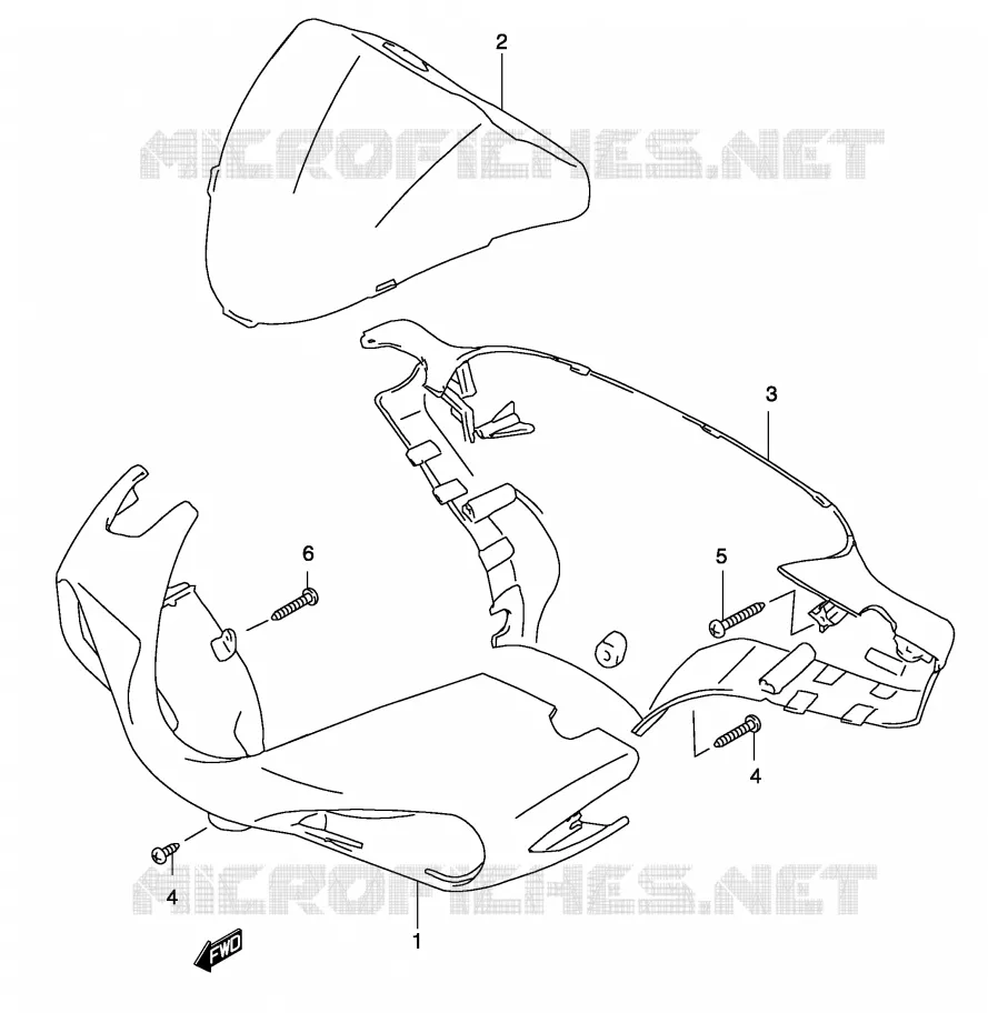 FRONT KUIP (MODELE AY50 K2) Suzuki SCOOTER 50 KATANA 2002  AY50WRK2(P19)