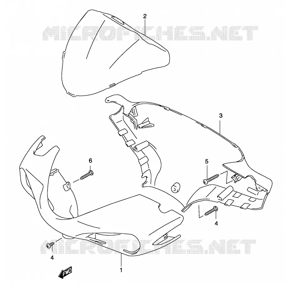 FRONT KUIP (MODELE AY50W K3) Suzuki SCOOTER 50 KATANA 2003  AY50WK3(P19)