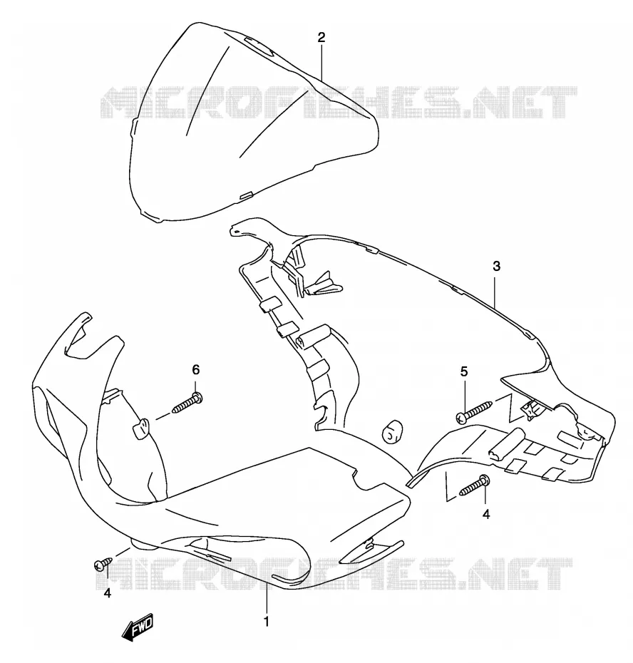 FRONT KUIP (MODELE AY50WR K1/K2) Suzuki SCOOTER 50 KATANA 2003  AY50K3(P19)