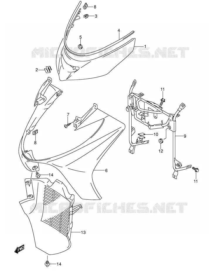 FRONT KUIP (MODELE K3/K4) Suzuki SCOOTER 400 BURGMAN 2006  AN400K6(E2)