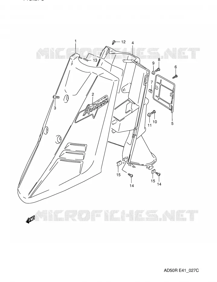 FRONT KUIP (MODELE R E41,E94,P9) Suzuki SCOOTER 50 AD 1990  AD50L(E41)