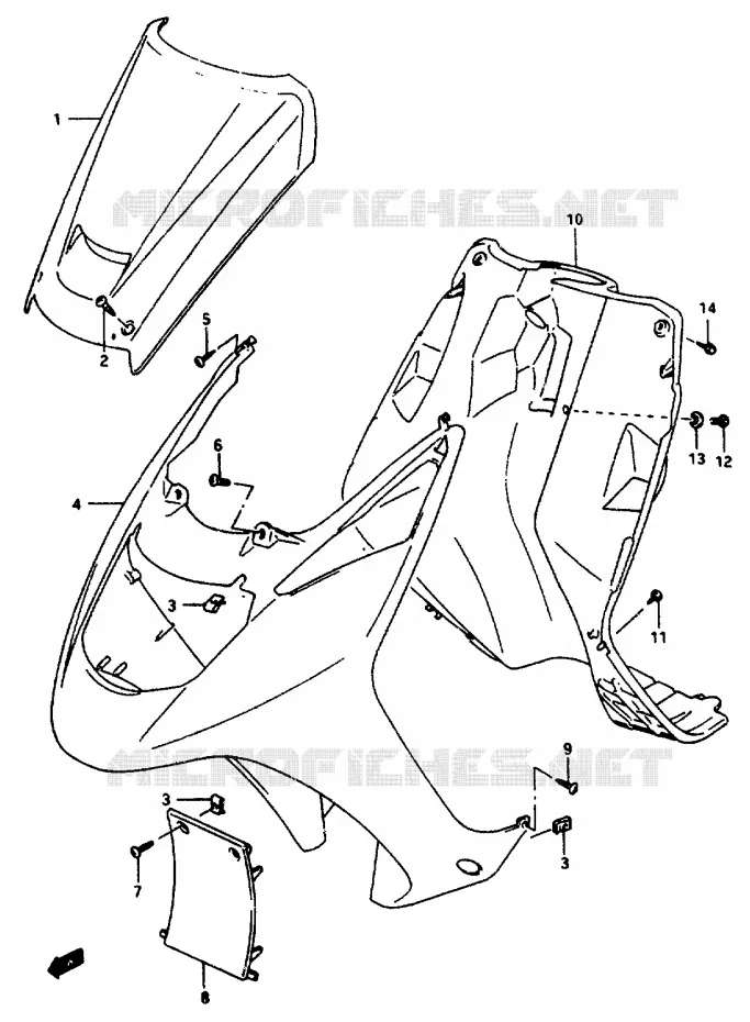 FRONT KUIP Suzuki SCOOTER 50 AP 1995  AP50S(R/S/T)