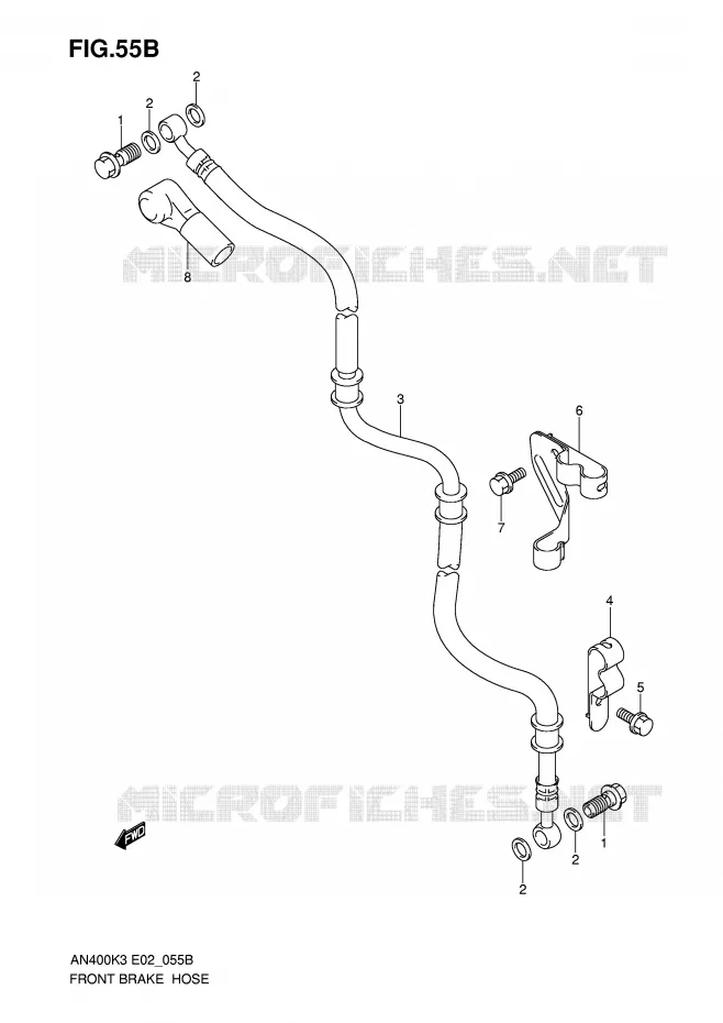 FRONT REMSLANG (AN400SK5/SK6) Suzuki SCOOTER 400 BURGMAN 2004  AN400K4(E2)