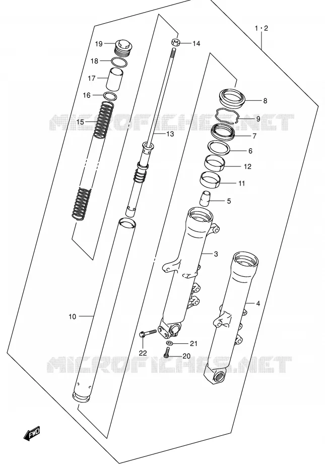 FRONT SCHOKDEMPER (MODELE K2) Suzuki MOTO 1000 V-STROM 2005  DL1000K5(E2)