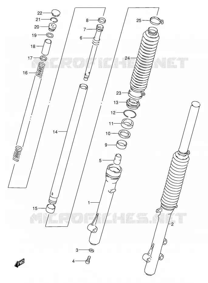 FRONT SCHOKDEMPER Suzuki MOTO 200 DF 1998  DF200EW