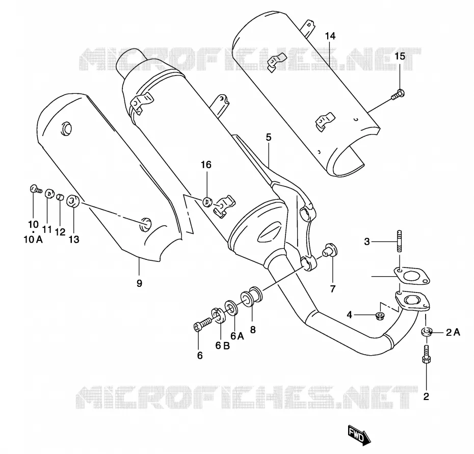GELUIDDEMPER (MODELE AY50 K1/K2 P39) Suzuki SCOOTER 50 KATANA 2002  AY50WRK2(P19)
