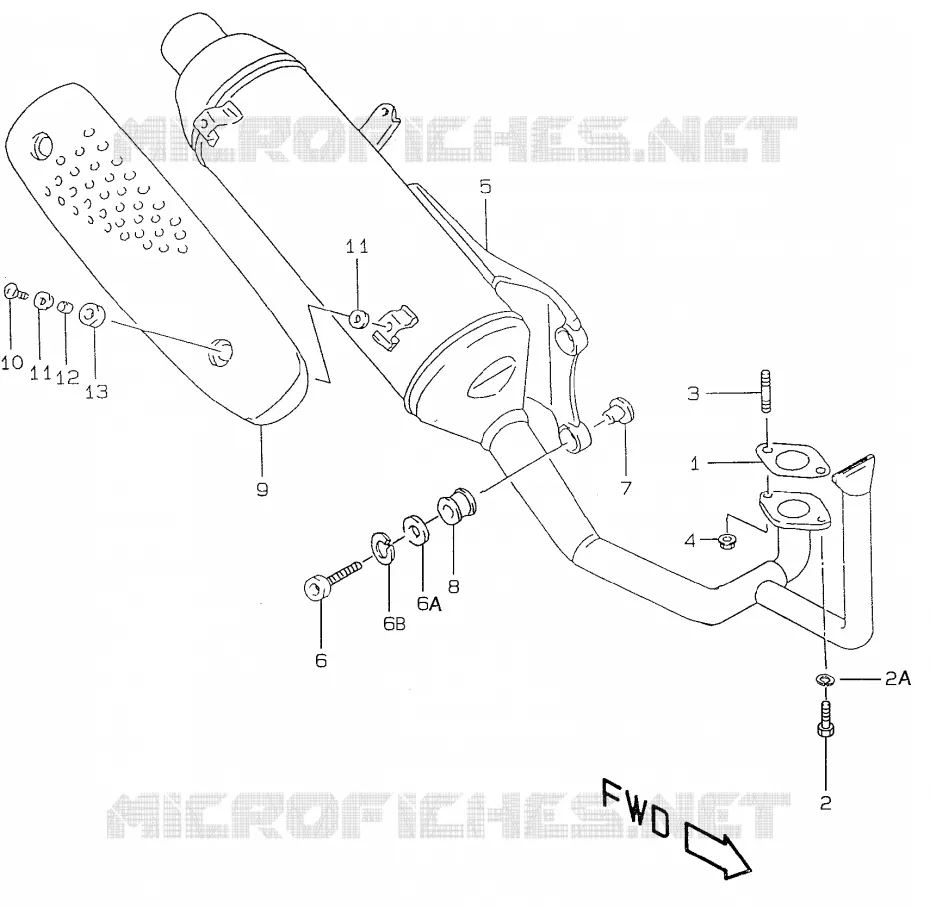 GELUIDDEMPER (model X/Y P26) Suzuki SCOOTER 50 KATANA 1999  AY50WRX(V/W/X/Y)