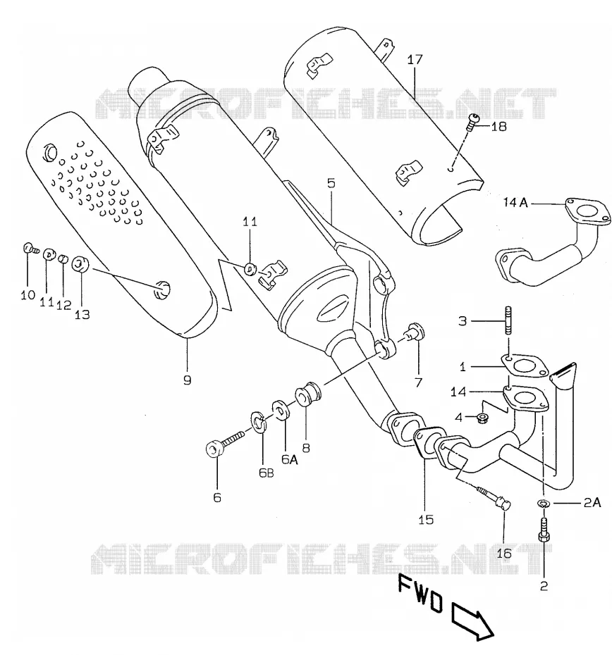 GELUIDDEMPER (model X/Y except P26 and AY50 P39 ) Suzuki SCOOTER 50 KATANA 2001  AY50K1(V/W/X/Y)
