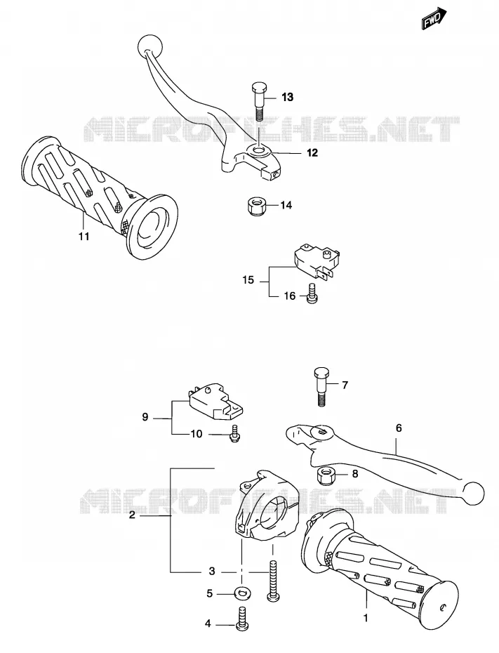 HANDGREEP (MODELE AY50W) Suzuki SCOOTER 50 KATANA 2003  AY50SK3(P19)