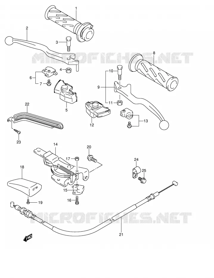 HANDGRIPS - LEVERS (MODELE K4/K5/K6) Suzuki SCOOTER 250 BURGMAN 2003  AN250K3(E2)