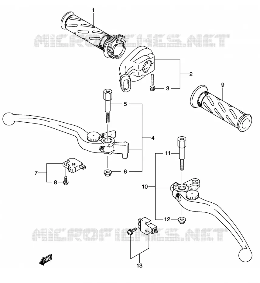 HANDGRIPS - LEVERS Suzuki MOTO 1000 V-STROM 2006  DL1000K6(E2)