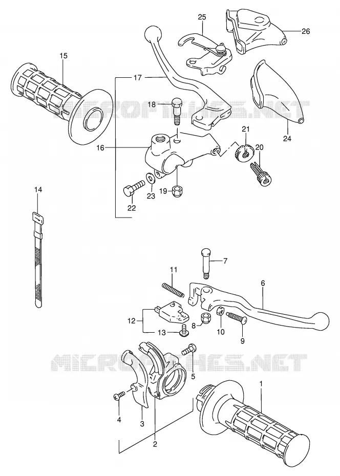 HANDGRIPS - LEVERS Suzuki MOTO 200 DF 1998  DF200EW