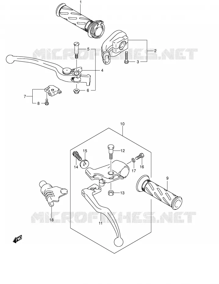 HANDGRIPS - LEVERS Suzuki MOTO 650 V-STROM 2005  DL650K5(E2)