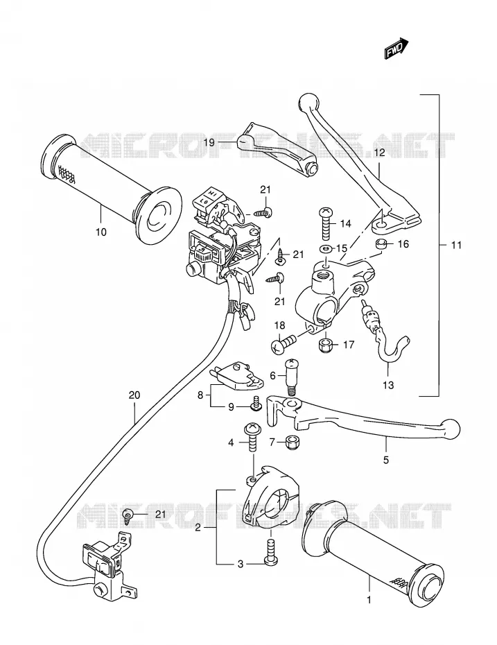 HANDGRIPS - LEVERS Suzuki SCOOTER 150 BURGMAN 1998  AN150W(E34)