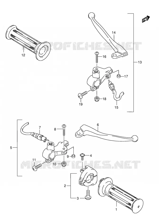 HANDGRIPS - LEVERS Suzuki SCOOTER 50 AE 1994  AE50KR(E1)