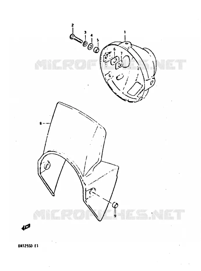 HEADLIGHT BOWL Suzuki MOTO 125 DR 1982  DR125SZ(Z/D)
