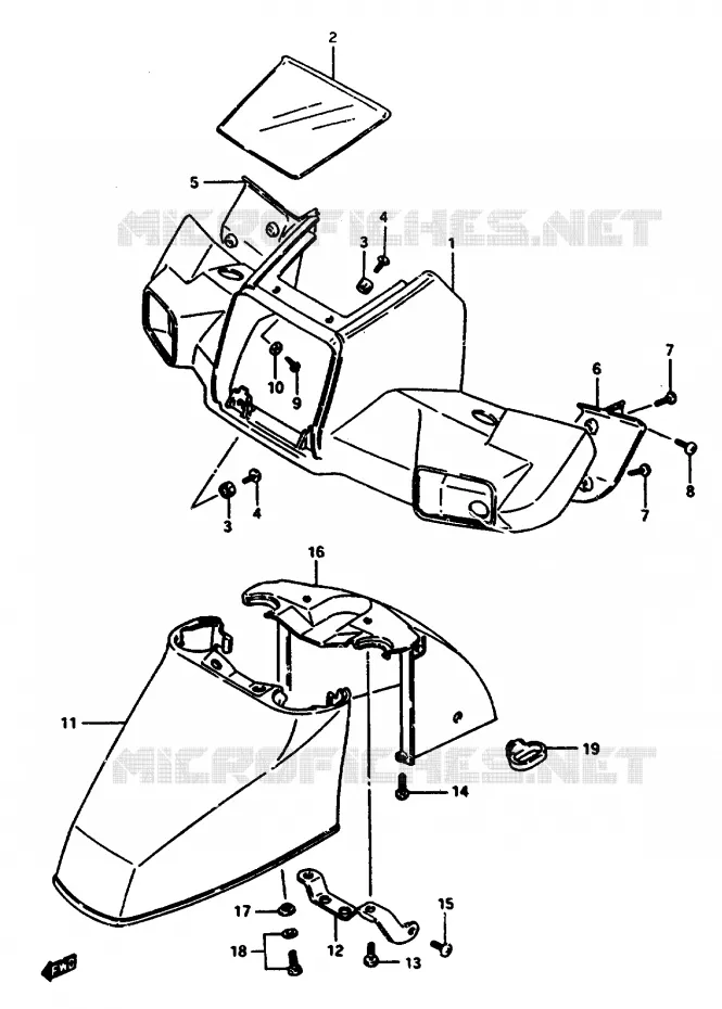 HEADLIGHT BOWL Suzuki SCOOTER 50 CP 1991  CP50CHFM
