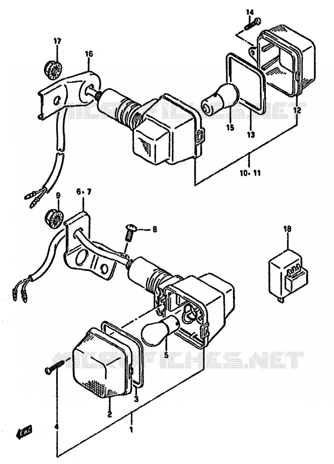 INDICATOREN (E1,E4,E24) Suzuki MOTO 125 DR 1985  DR125SF(F/H/J)