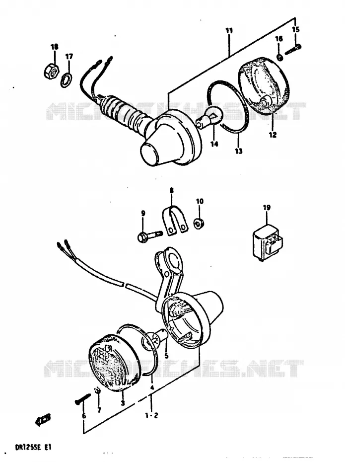 INDICATOREN (E2) Suzuki MOTO 125 DR 1984  DR125SE
