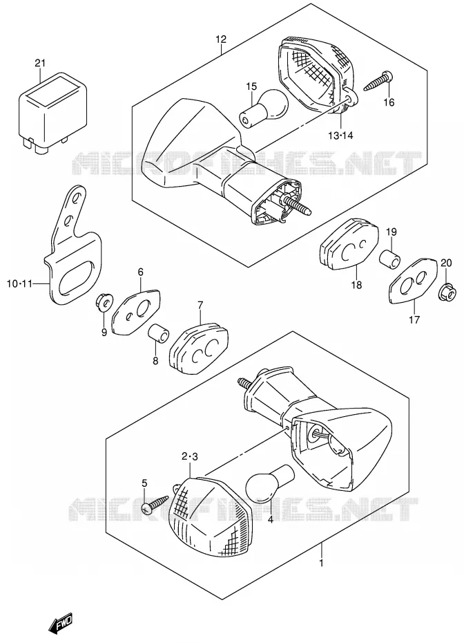 INDICATOREN (MODELE Y/K1) Suzuki MOTO 400 DR-Z 2002  DR-Z400SK2(E2)