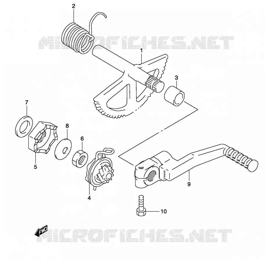 KICKSTARTER  (MODELE K1/K2) Suzuki SCOOTER 50 KATANA 2004  AY50WK4(P19)