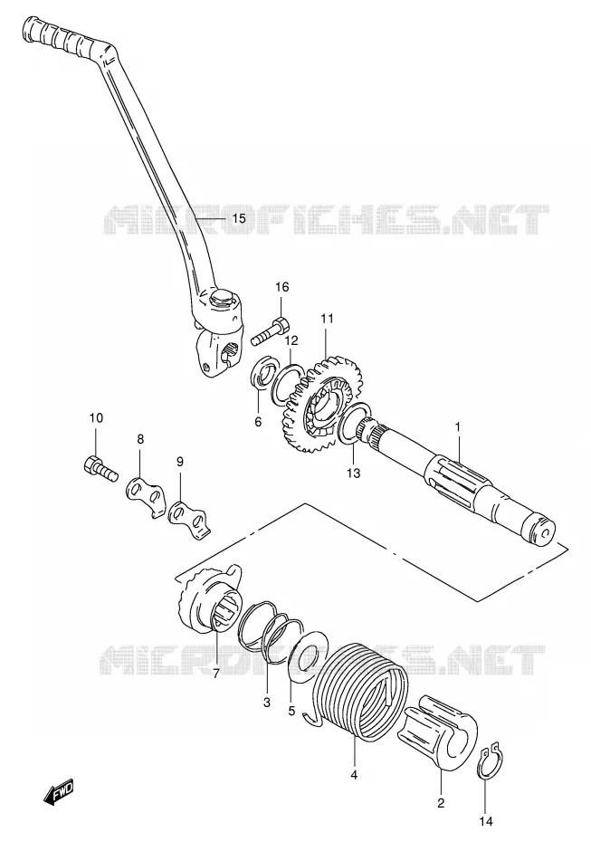 KICKSTARTER  (MODELE W/X) Suzuki MOTO 200 DF 1997  DF200EV